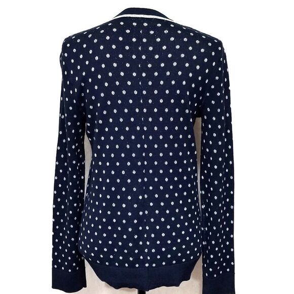 JONES New York Blue Silver Polka Dot Sweater Med - Picture 5 of 8
